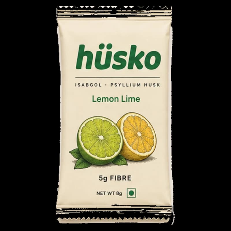 A single 8 g hüsko Lemon Lime sachet
